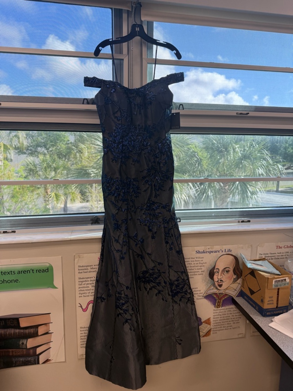 Black  and Blue Mermaid Style Rene Ruiz Gown